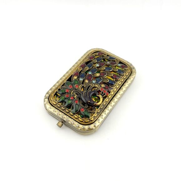 Vintage Style Peacock Design Dual Beauty Mirror NWOT - Picture 1 of 9